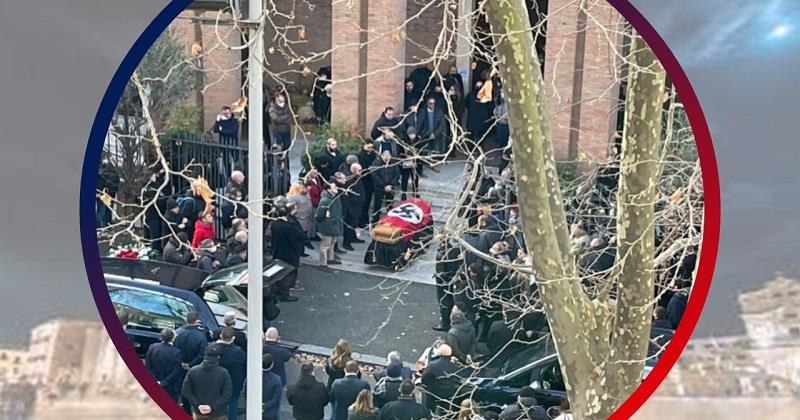 Catholic Church and Jewish community condemn use of Nazi flag for funeral procession outside church