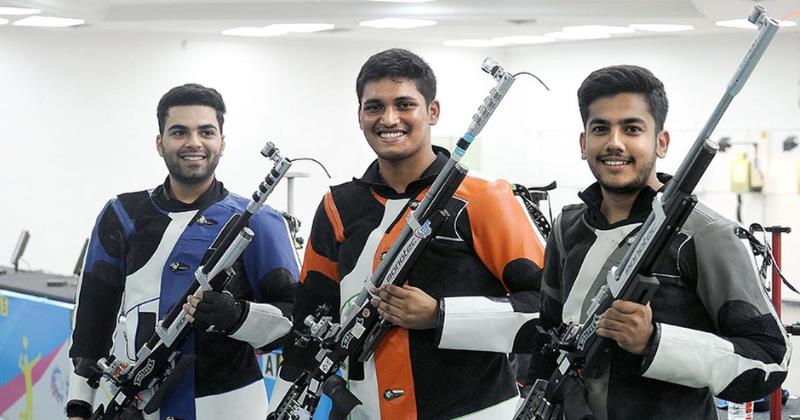 Indian Shooters Shine Bright with Gold and World Record in Men's 10m Air Rifle at Hangzhou Asian Games