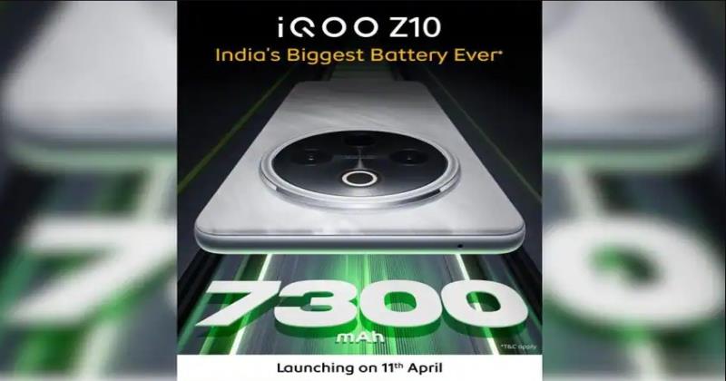 iQOO Z10 Set to Launch in India on April 11 with Record-Breaking 7,300mAh Battery