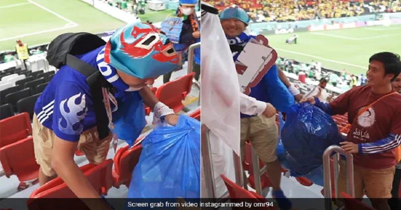 Japanese fans clean up Qatar stadium after World Cup match