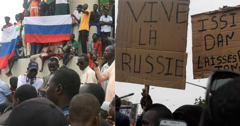 Thousands of Junta Supporters in Niger March with Russian Flags and Criticize France