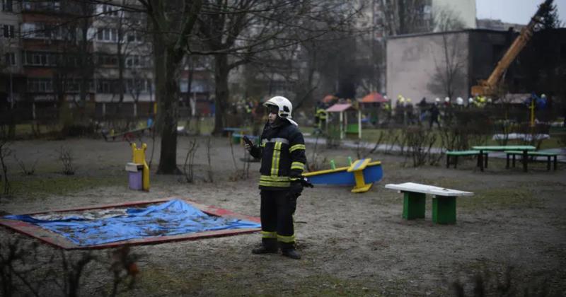 Ukraine helicopter crash sets fire to nursery, kills 16 including interior minister